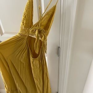 Yellow dress size small boho